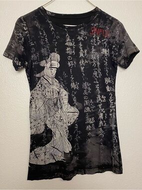 EUC Rare Y2K Sinful by Affliction - Obake Japanese Samurai Ghost Size Small